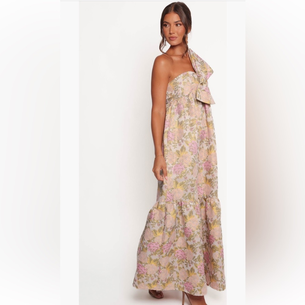 Petal & Pup Floral One Shoulder Dress - Pink and Yellow